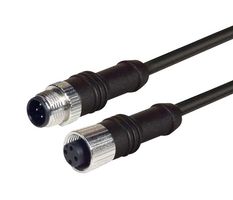 L-COM M12M12F4D-3 传感器电缆, M12 插头, M12 插座, 4路, 3 m, 9.8 ft, M12M12F4D Series