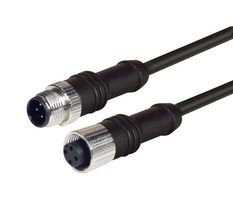 L-COM M12M12F5A-0.5 传感器电缆, M12 插头, M12 插座, 5路, 500 mm, 19.7 ft, M12M12F5A Series