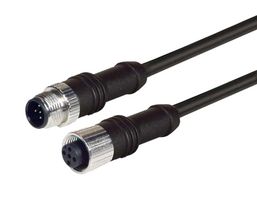 L-COM M12M12F5A-1 传感器电缆, M12 插头, M12 插座, 5路, 1 m, 3.3 ft, M12M12F5A Series