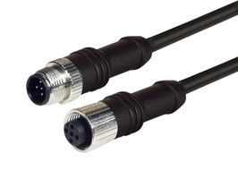 L-COM M12M12F5A-10 传感器电缆, 编码A, M12 插头, M12 插座, 5路, 10 m, 32.8 ft, M12M12F5A Series