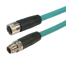L-COM TRG608-T6T-3M 传感器电缆, M12 插头, M12 插座, 8路, 3 m, 9.8 ft, TRG608-T6T Series