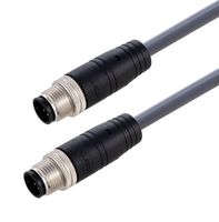 L-COM TRG881-C4G-1M Sensor Cable, A Coded, M12 Plug, M12 Plug, 8 Positions, 1 m, 3.3 ft, TRG881-C4G Series
