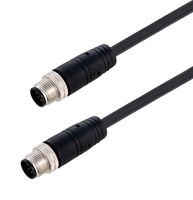 L-COM TRG881-P4B-05M Sensor Cable, A Coded, M12 Plug, M12 Plug, 8 Positions, 500 mm, 19.7 ", TRG881-P4B Series