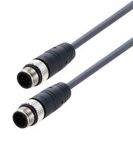 L-COM TRG882-C6G-2M Sensor Cable, A Coded, M12 Plug, M12 Plug, 8 Positions, 2 m, 6.6 ft, TRG882-C6G Series