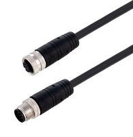 L-COM TRG883-P4B-10M Sensor Cable, A Coded, M12 Plug, M12 Receptacle, 8 Positions, 10 m, 32.8 ft, TRG883-P4B Series