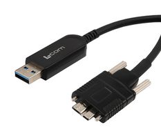 L-COM AOC-U30AMIM-V0S-005 USB Cable, Type A Plug to Micro Type B Plug, 5 m, 16.4 ft, USB 3.0, Black