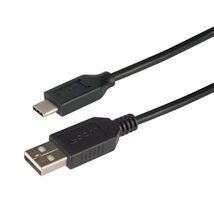 L-COM CAU2CA-05M USB线缆, A型插头至C型插头, 500 mm, 19.7 ft, USB 2.0, 黑色