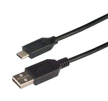 L-COM CAU2CA-1M USB线缆, A型插头至C型插头, 1 m, 3.3 ft, USB 2.0, 黑色