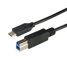 L-COM CAU31CB-2M USB线缆, B型插头至C型插头, 2 m, 6.6 ft, USB 3.0, 黑色