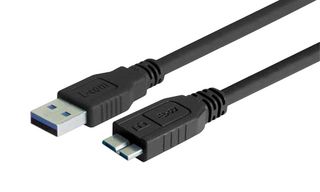 L-COM CAU3ZAMICB-03M USB线缆, A型插头至Micro B型插头, 300 mm, 11.8 ft, USB 3.0, 黑色