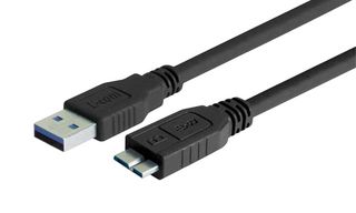 L-COM CAU3ZAMICB-05M USB线缆, A型插头至Micro B型插头, 500 mm, 19.7 ft, USB 3.0, 黑色