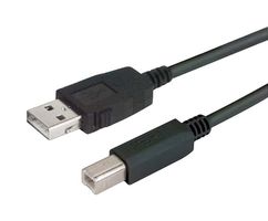 L-COM CAUALB-075M USB线缆, A型插头至B型插头, 750 mm, 29.5 ft, USB 2.0, 黑色