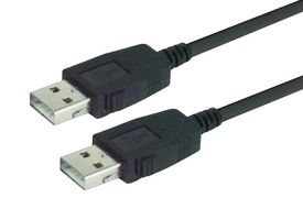 L-COM CAUZALAL-4M USB Cable, Type A Plug to Type A Plug, 4 m, 13.1 ft, USB 2.0, Black
