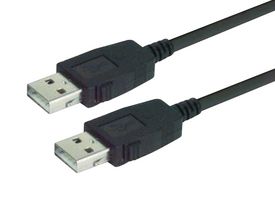 L-COM CAUZALAL-5M USB Cable, Type A Plug to Type A Plug, 5 m, 16.4 ft, USB 2.0, Black