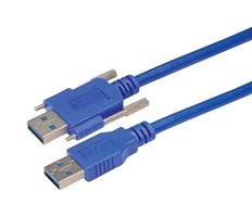 L-COM CAVISU3AA-1M USB Cable, Type A Plug to Type A Plug, 1 m, 3.3 ft, USB 3.0, Blue