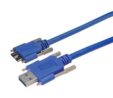 L-COM CAVISU3AMICB-2-03M USB Cable, Type A Plug to Micro Type B Plug, 300 mm, 11.8 ft, USB 3.0, Blue