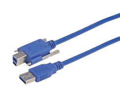 L-COM CAVISU3AMICB-5M USB Cable, Type A Plug to Micro Type B Plug, 5 m, 16.4 ft, USB 3.0, Blue