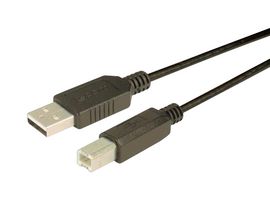 L-COM CGU2AB-5M USB线缆, A型插头至B型插头, 5 m, 16.4 ft, USB 2.0, 深灰