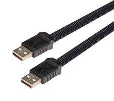 L-COM CSMUAA-PL-3M USB线缆, A型插头至A型插头, 3 m, 9.8 ft, USB 2.0, 黑色