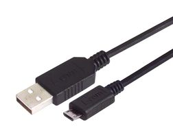 L-COM CSMUAZMICB-2M USB线缆, A型插头至Micro B型插头, 2 m, 6.6 ft, USB 2.0, 黑色