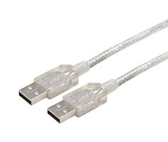L-COM CSMUCLRAA-3M USB线缆, A型插头至A型插头, 3 m, 9.8 ft, USB 2.0, 透明