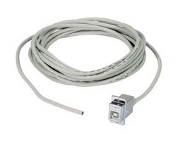 L-COM ECF504-B-5M USB线缆, B型插座至自由线端, 5 m, 16.4 ft, USB 2.0, 浅灰