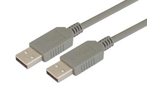 L-COM ECUSBAA-5M USB Cable, Type A Plug to Type A Plug, 5 m, 16.4 ft, USB 2.0, Grey