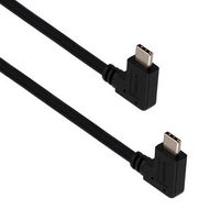 L-COM U3A00079-03M USB Cable, 90° Type C Plug to 90° Type C Plug, 300 mm, 11.8 ft, USB 3.0, Black