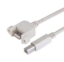 L-COM UPMAB-3M USB线缆, USB A型插座至USB B型插头, 3 m, 9.8 ft, USB 2.0, 浅灰