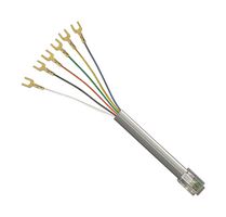 L-COM TDC028-1 Ethernet Cable, RJ12 Plug to Spade Lug, Grey, 304.8 mm, 1 ft