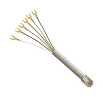 L-COM TDC028-7 Ethernet Cable, RJ12 Plug to Spade Lug, Grey, 2.1 m, 7 ft