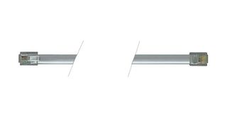 L-COM TDC303 以太网线缆, RJ11插头至RJ11插头, 银色, 914.4 mm, 3 ft