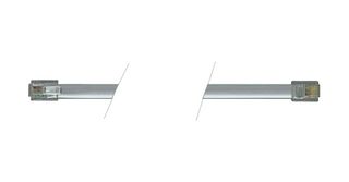 L-COM TDC307 以太网线缆, RJ11插头至RJ11插头, 银色, 2.1 m, 7 ft