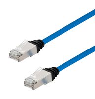 L-COM TRD628ALS-BLU-1 以太网线缆, Cat6a, RJ45插头至RJ45插头, FUTP (金属箔无屏蔽双绞线), 浅蓝, 304.8 mm, 1 ft