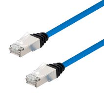 L-COM TRD628ALS-BLU-10 以太网线缆, Cat6a, RJ45插头至RJ45插头, STP (屏蔽双绞线), 浅蓝, 3.05 m, 10 ft