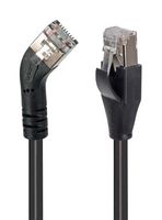 L-COM TRD645LSBLK-1 Ethernet Cable, Cat6, 45° RJ45 Plug to RJ45 Plug, FTP (Foiled Twisted Pair), Black, 304.8 mm