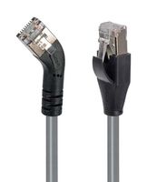 L-COM TRD645RSGRY-5 Ethernet Cable, Cat6, 45° RJ45 Plug to RJ45 Plug, FTP (Foiled Twisted Pair), Grey, 1.5 m, 5 ft