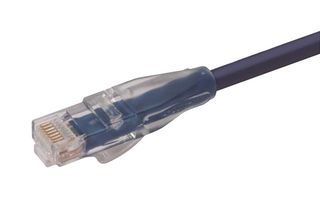 L-COM TRD695BL-1 以太网线缆, Cat6, RJ45插头至RJ45插头, UTP (非屏蔽双绞线), 浅蓝, 304.8 mm, 1 ft