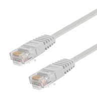 L-COM TRD695FLAT-WHT-25 Ethernet Cable, Cat6, RJ45 Plug to RJ45 Plug, UTP (Unshielded Twisted Pair), White, 7.6 m, 25 ft
