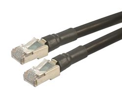 L-COM TRD695ODS-50 以太网线缆, Cat6, RJ45插头至RJ45插头, FUTP (金属箔无屏蔽双绞线), 黑色, 15.2 m, 50 ft