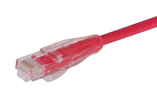 L-COM TRD695R-25 以太网线缆, Cat6, RJ45插头至RJ45插头, UTP (非屏蔽双绞线), 红色, 7.6 m, 25 ft
