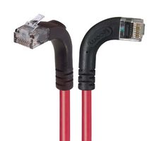 L-COM TRD695RA12RD-25 以太网线缆, Cat6, 90° RJ45插头至90° RJ45插头, UTP (非屏蔽双绞线), 红色, 7.6 m, 25 ft