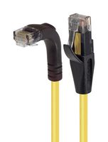 L-COM TRD695RA1Y-20 Ethernet Cable, Cat6, 90° RJ45 Plug to RJ45 Plug, UTP (Unshielded Twisted Pair), Yellow, 6.1 m