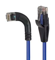 L-COM TRD695RA6BL-7 Ethernet Cable, Cat6, 90° RJ45 Plug to RJ45 Plug, UTP (Unshielded Twisted Pair), Blue, 2.1 m