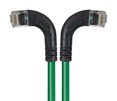 L-COM TRD695RA8GR-15 以太网线缆, Cat6, 90° RJ45插头至90° RJ45插头, UTP (非屏蔽双绞线), 绿色, 4.6 m, 15 ft