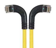 L-COM TRD695RA8Y-5 以太网线缆, Cat6, 90° RJ45插头至90° RJ45插头, UTP (非屏蔽双绞线), 黄色, 1.5 m, 5 ft