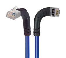 L-COM TRD695SRA12BL-25 Ethernet Cable, Cat6, 90° RJ45 Plug to 90° RJ45 Plug, FTP (Foiled Twisted Pair), Blue, 7.6 m