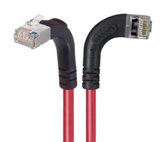 L-COM TRD695SRA12RD-1 Ethernet Cable, Cat6, 90° RJ45 Plug to 90° RJ45 Plug, FTP (Foiled Twisted Pair), Red, 304.8 mm