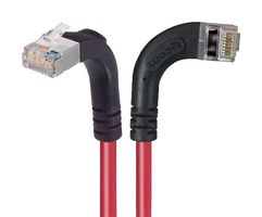 L-COM TRD695SRA12RD-2 Ethernet Cable, Cat6, 90° RJ45 Plug to 90° RJ45 Plug, FTP (Foiled Twisted Pair), Red, 609.6 mm