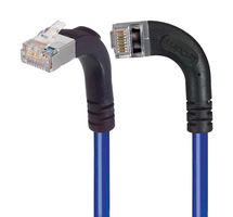 L-COM TRD695SRA13BL-30 Ethernet Cable, Cat6, 90° RJ45 Plug to 90° RJ45 Plug, FTP (Foiled Twisted Pair), Blue, 9.1 m